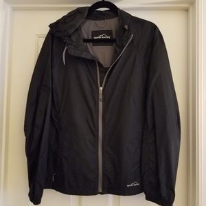 Eddie Bauer Black Rain Jacket Large